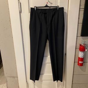 Perry Ellis Portfolio mens dress pants 32x32 black with dark blue pinstripes